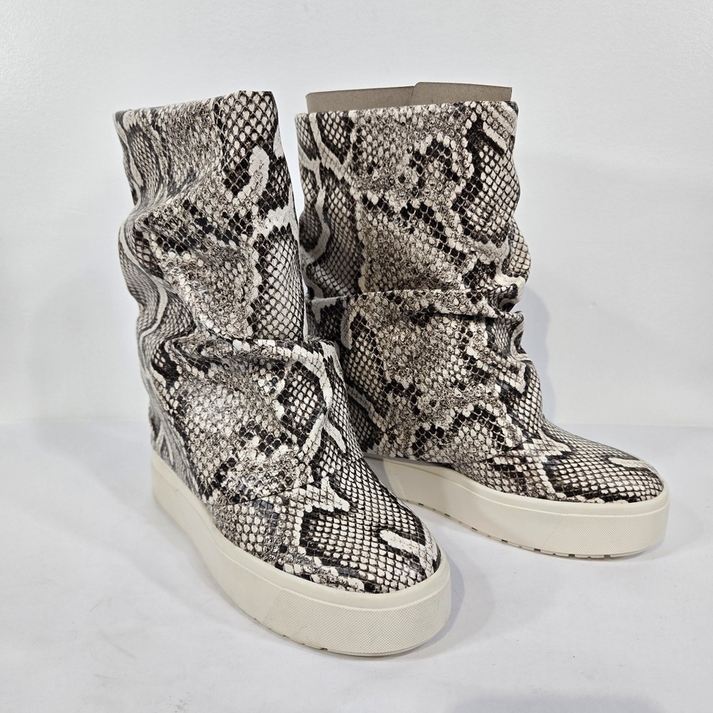 Guess Womens Size 7M Snakeskin Guinna2 Slouchy Foldover Boot